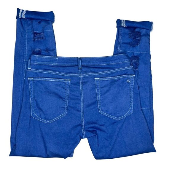Rag & Bone The Dre Custom Dyed Destroyed Jeans in Indigo Royal Blue SZ 29 NWT - Picture 6 of 10